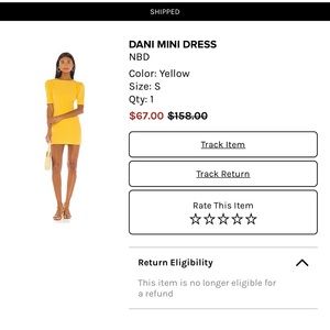 Dani Mini Dress - Yellow